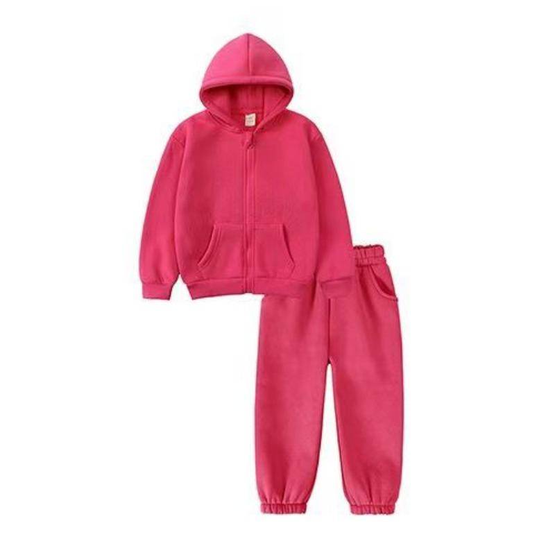 Kinder Kleidung Set Casual Jungen Sportswear Herbst Winter Fleece Dicke Warme Hoodies Zwei Stücke Schule Kinder Trainingsanzug 2-10 Jahre 130 rose rot von Joom DACH