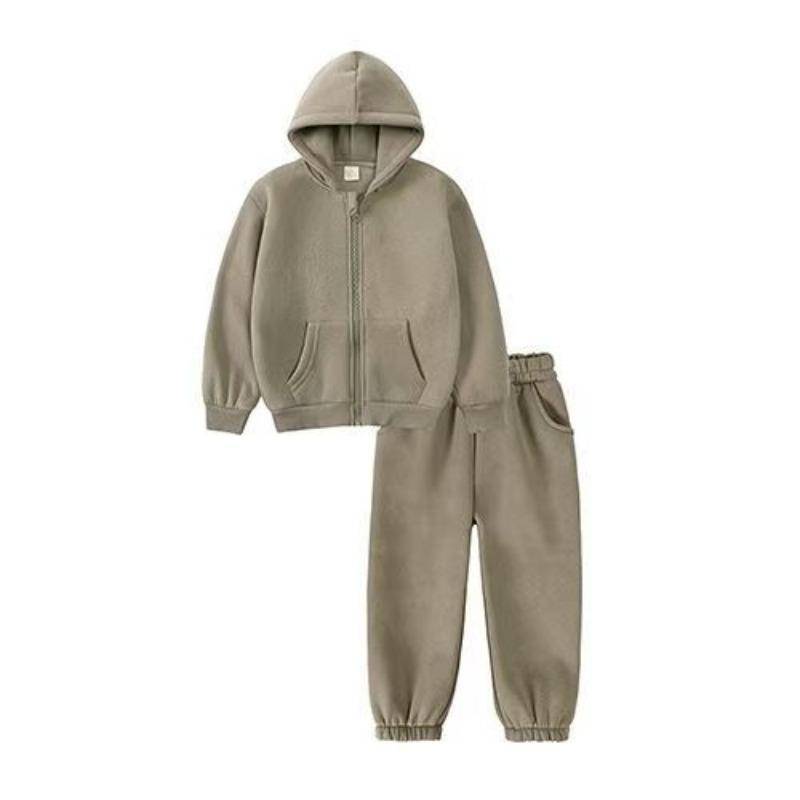 Kinder Kleidung Set Casual Jungen Sportswear Herbst Winter Fleece Dicke Warme Hoodies Zwei Stücke Schule Kinder Trainingsanzug 2-10 Jahre 150 hellbraun von Joom DACH