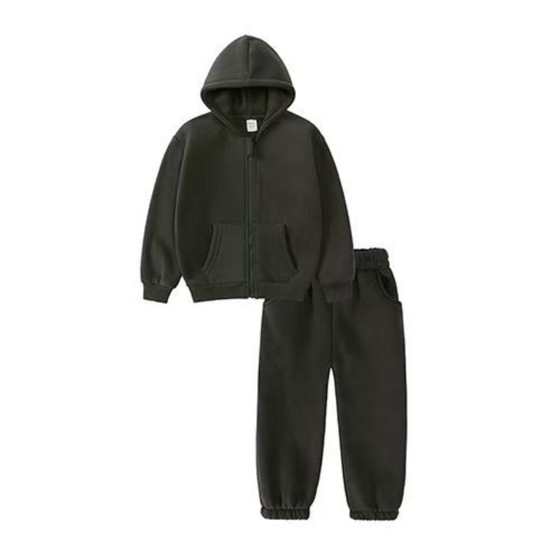 Kinder Kleidung Set Casual Jungen Sportswear Herbst Winter Fleece Dicke Warme Hoodies Zwei Stücke Schule Kinder Trainingsanzug 2-10 Jahre 150 schwarz von Joom DACH