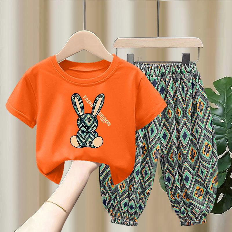 Kinder Kleidung Sets Jungen Mädchen Sommer Mutter Kinder Kleidung Baumwolle T-shirt Kurzen Ärmeln Hosen 2 stücke Anzug Baby Kleidung 110 von Joom DACH