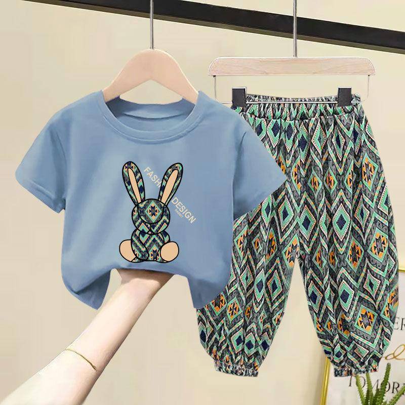Kinder Kleidung Sets Jungen Mädchen Sommer Mutter Kinder Kleidung Baumwolle T-shirt Kurzen Ärmeln Hosen 2 stücke Anzug Baby Kleidung 120 von Joom DACH