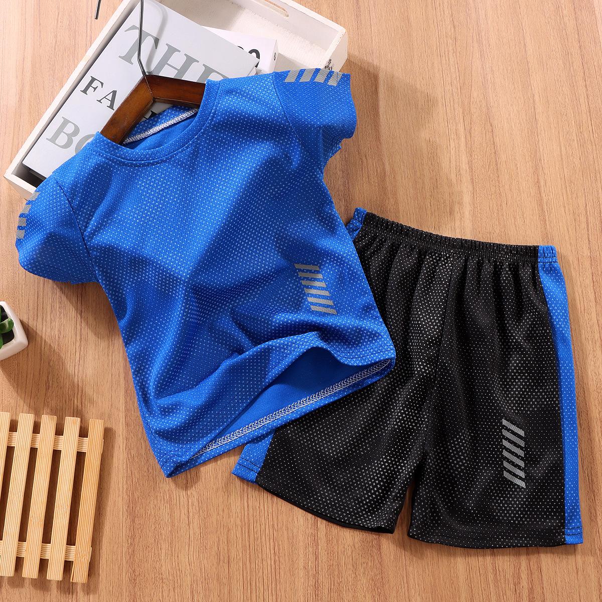 Kinder Kurzarmanzug Laufsportbekleidung Schnelltrocknender Sommeranzug für Jungen und Mädchen Dünne Pullover-Shorts für Kinder Zweiteiliger Anzug 130 Kinder Kurzarmanzug Laufsportbekleidung Schnelltrocknender Sommeranzug für Jungen und Mädchen Dünne Pullover-Shorts für Kinder Zweiteiliger Anzug 130 von Joom DACH