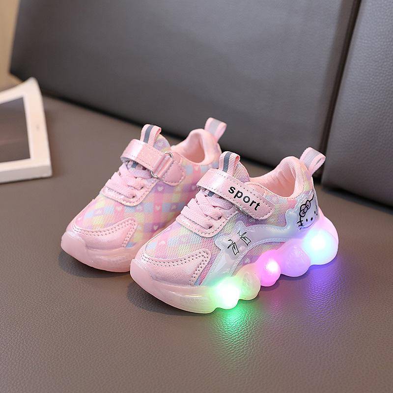 Kinder LED Licht Sportschuhe Frühling und Herbst Weichsohlige Einzelne Schuhe für Mädchen 29 rosa von Joom DACH