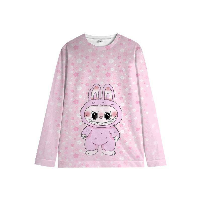 Kinder Labubu Hoodie Bunt die Monster Pullover Weich Unisex Cartoon Sweatshirt für Kinder Jungen Mädchen 140 messing antik von Joom DACH