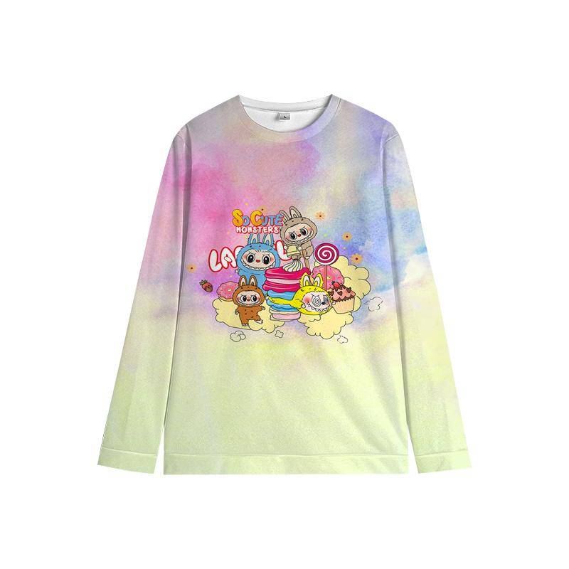 Kinder Labubu Hoodie Bunt die Monster Pullover Weich Unisex Cartoon Sweatshirt für Kinder Jungen Mädchen 140 hellbraun von Joom DACH