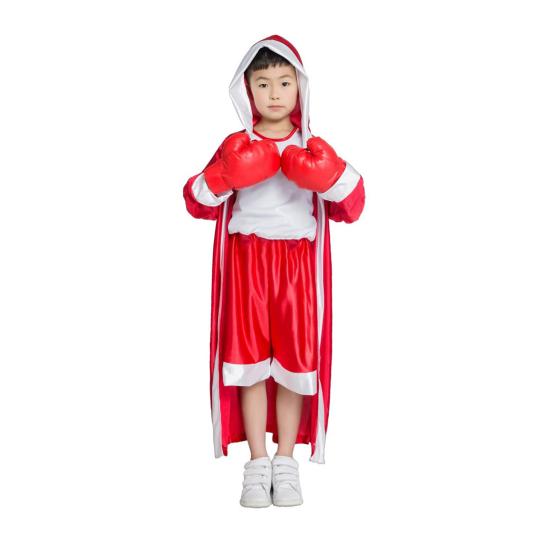 Kinder Langarm Gürtel Lose Muay Thai Boxing Robe Bühne Zeigen Kickboxen Kleid 140cm rot von Joom DACH