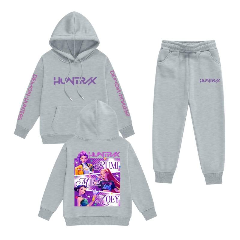 Kinder Langarm Lockerer Pullover Buchstaben-Print Kordelzug Kapuzen-Sweatshirt Set 110 von Joom DACH