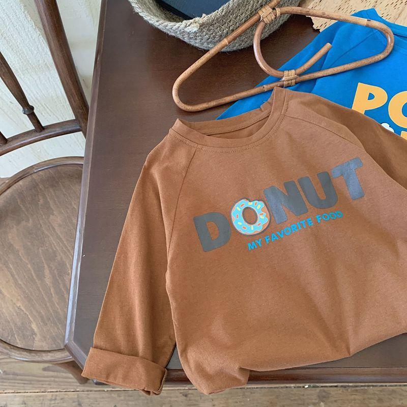 Kinder Langarm T-Shirt aus reiner Baumwolle, Unterhemd für den Herbst, Kontrastfarbiger Cartoon-Druck, Stilvolles Oberteil für Jungen und Mädchen 150cm von Joom DACH