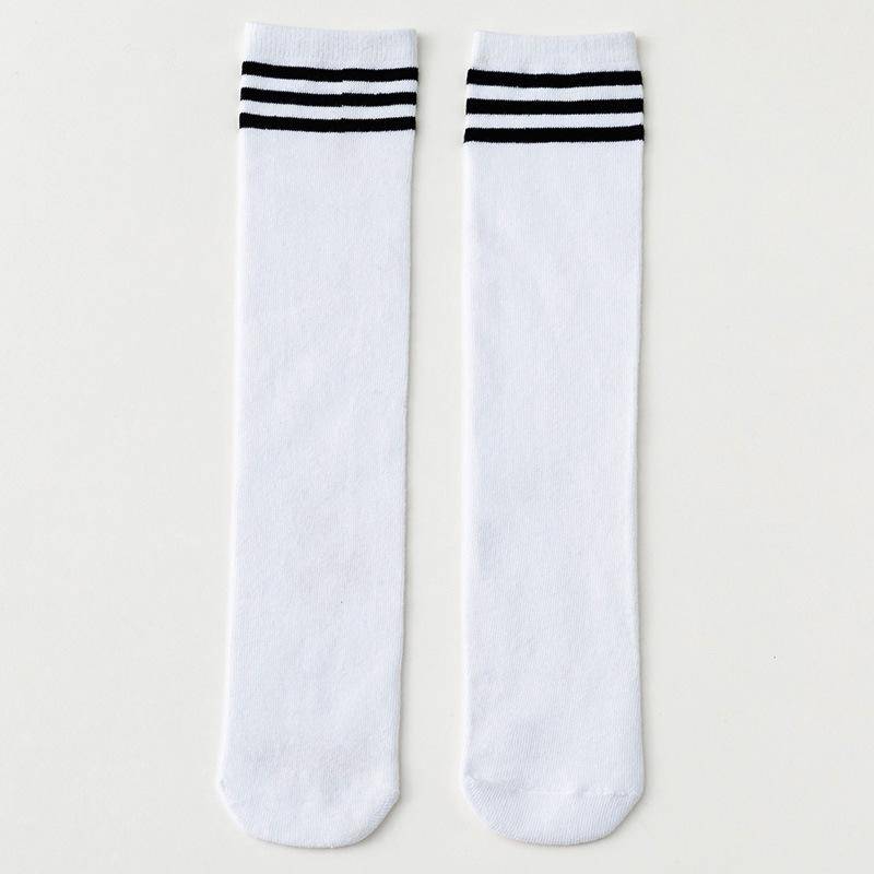 Kinder Lange Kniestrümpfe Gestreift & Uni - Frühling/Herbst Stil, Einheitsgröße, Bonbonfarben, für Jungen & Mädchen One Size, No Heel [Sock Length About 38CM] von Joom DACH