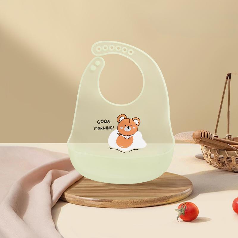 Kinder Leichte Wasserdichte Lätzchen Baby Silikon Lätzchen für Sommerkomfort Baby Beikost Fütterbeutel Sabberbeutel One Size grün von Joom DACH