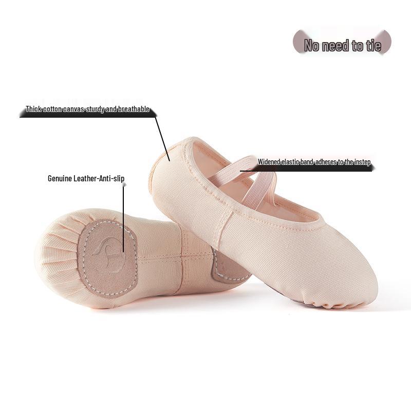 Kinder Leinwand Ballett Schuhe - Weiche Sohle für Tanz & Yoga 27 nude von Joom DACH
