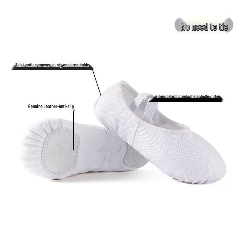 Kinder Leinwand Ballett Schuhe - Weiche Sohle für Tanz & Yoga 33 weiß von Joom DACH