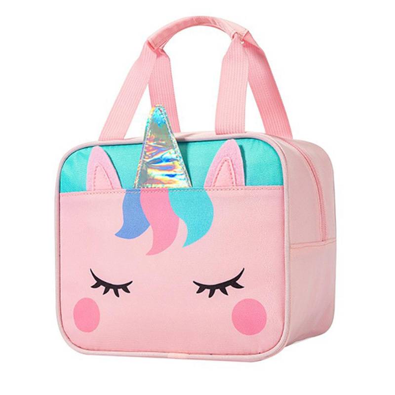 Kinder Lunchtasche Kindergarten Schüler Cartoon Tragbar Isolierte Thermische Lunchbox Tasche Rosa von Joom DACH