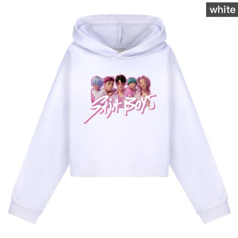 Kinder Mädchen Anime Cartoon POP Sängerin Super Star Rumi Mira Zoey Saja Jungen Bedruckt Lässig Langärmlig Kapuzenpullover Sweatshirt Oberteil 110Cm weiß von Joom DACH