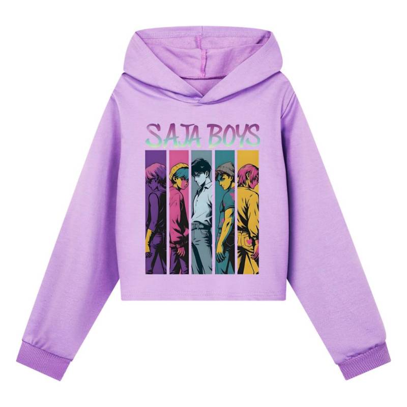 Kinder Mädchen Anime Cartoon POP Sängerin Super Star Rumi Mira Zoey Saja Jungen Bedruckt Lässig Langärmlig Kapuzenpullover Sweatshirt Oberteil 130Cm violett von Joom DACH