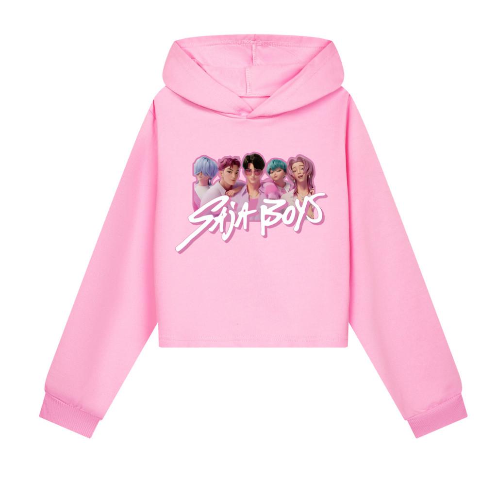 Kinder Mädchen Anime Cartoon POP Sängerin Super Star Rumi Mira Zoey Saja Jungen Bedruckt Lässig Langärmlig Kapuzenpullover Sweatshirt Oberteil 130Cm rosa von Joom DACH