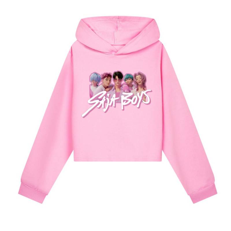 Kinder Mädchen Anime Cartoon POP Sängerin Super Star Rumi Mira Zoey Saja Jungen Bedruckt Lässig Langärmlig Kapuzenpullover Sweatshirt Oberteil 130Cm rosa von Joom DACH