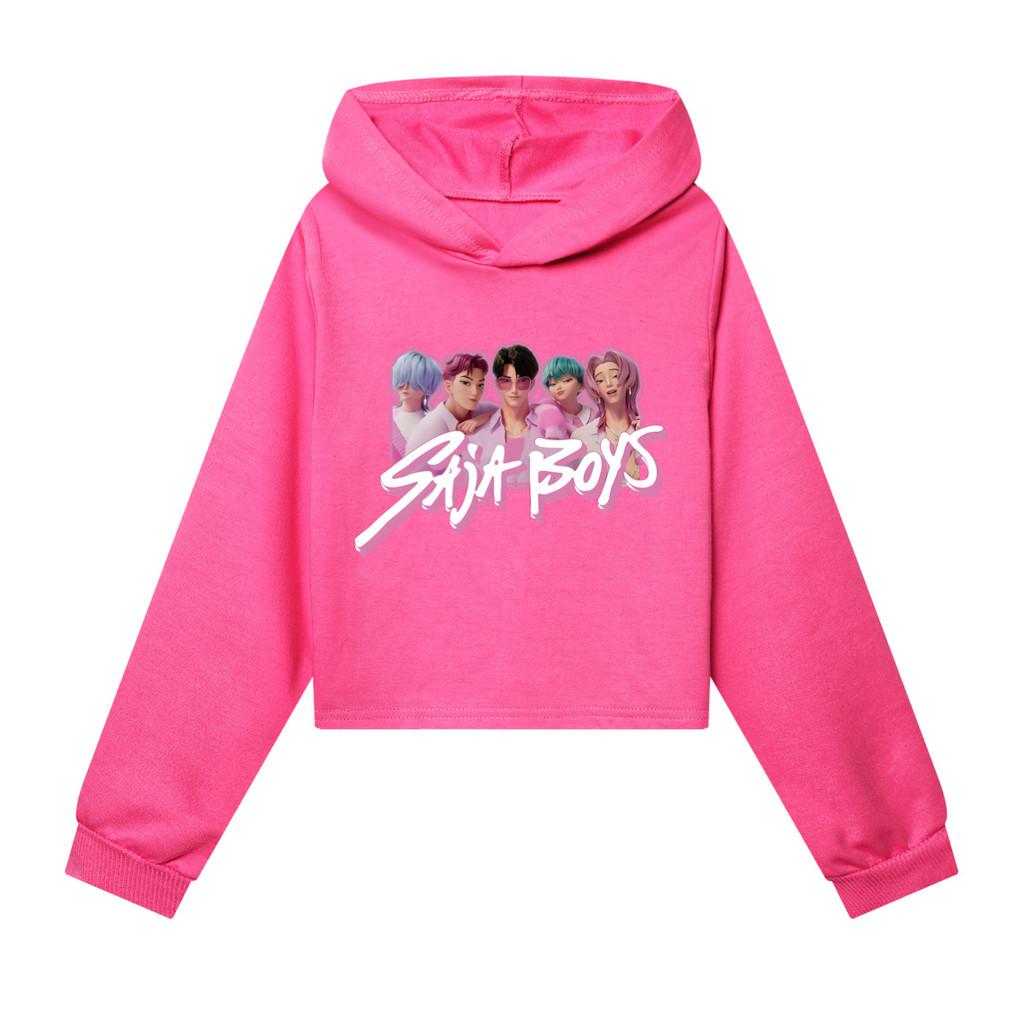 Kinder Mädchen Anime Cartoon POP Sängerin Super Star Rumi Mira Zoey Saja Jungen Bedruckt Lässig Langärmlig Kapuzenpullover Sweatshirt Oberteil 170Cm rose rot von Joom DACH