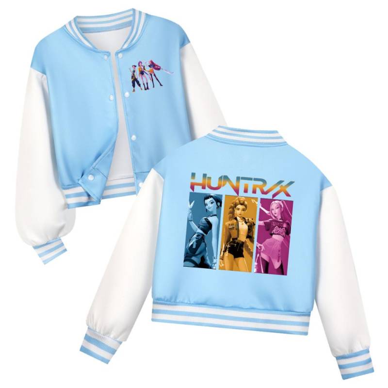 Kinder Mädchen Anime Cartoon POP Sängerin Super Star Rumi Zoey Mira Bedruckte Lässige Langarm Baseballjacke Mantel 140cm himmelblaue von Joom DACH