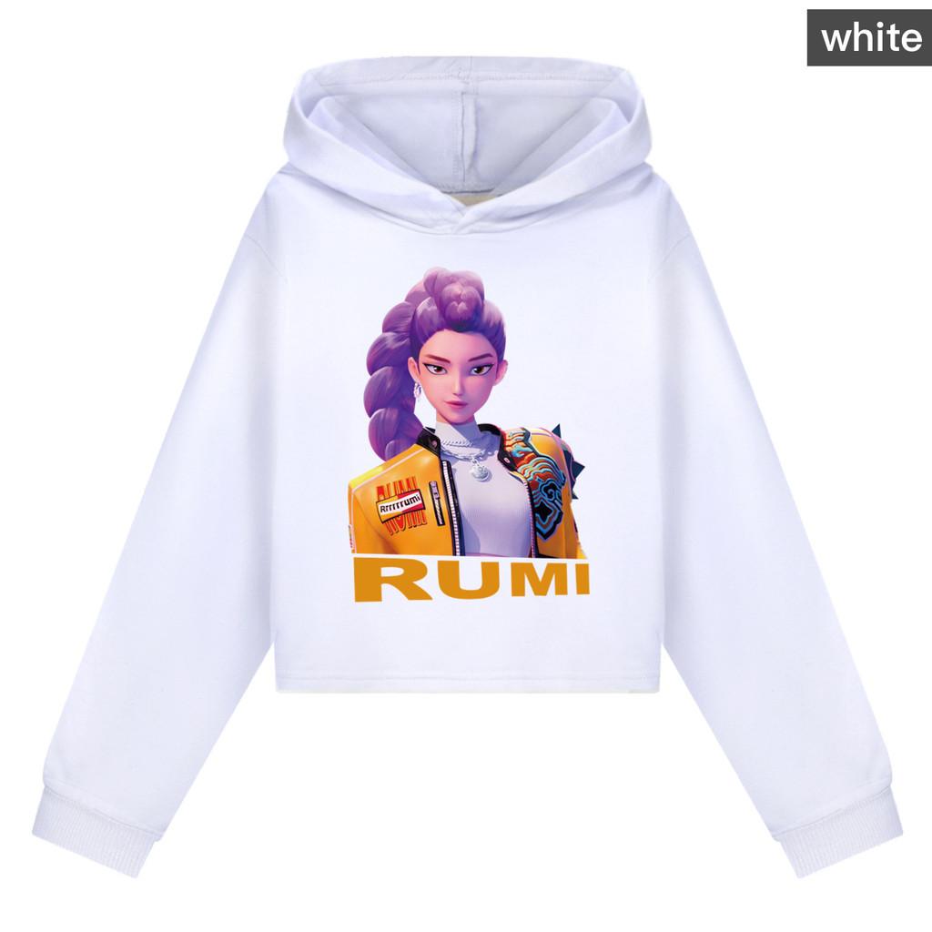 Kinder Mädchen Anime Cartoon POP Sängerin Superstar Rumi Mira Zoey Bedruckt Lässige Langarm Kapuzenpullover Sweatshirt Top 110Cm weiß von Joom DACH