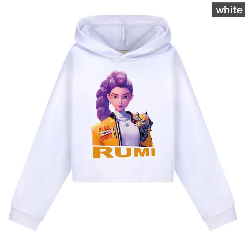 Kinder Mädchen Anime Cartoon POP Sängerin Superstar Rumi Mira Zoey Bedruckt Lässige Langarm Kapuzenpullover Sweatshirt Top 120Cm weiß von Joom DACH