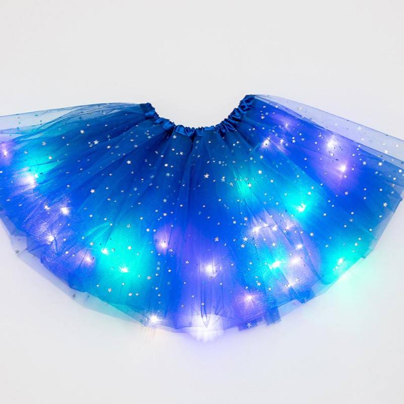 Kinder Mädchen Baby Paillettenrock LED Leuchten Pettiskirt Ballettkleidung blau von Joom DACH