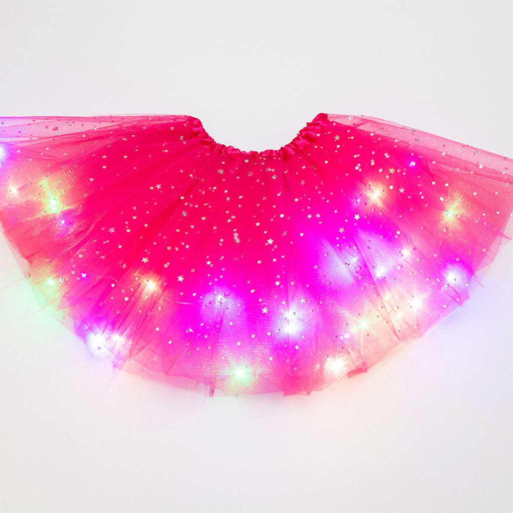 Kinder Mädchen Baby Paillettenrock LED Leuchten Pettiskirt Ballettkleidung von Joom DACH