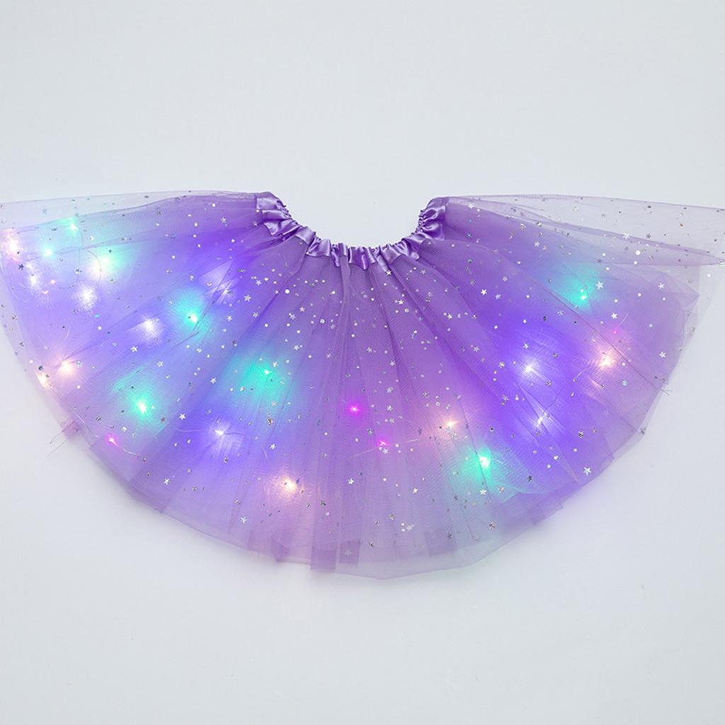 Kinder Mädchen Baby Paillettenrock LED Leuchten Pettiskirt Ballettkleidung von Joom DACH