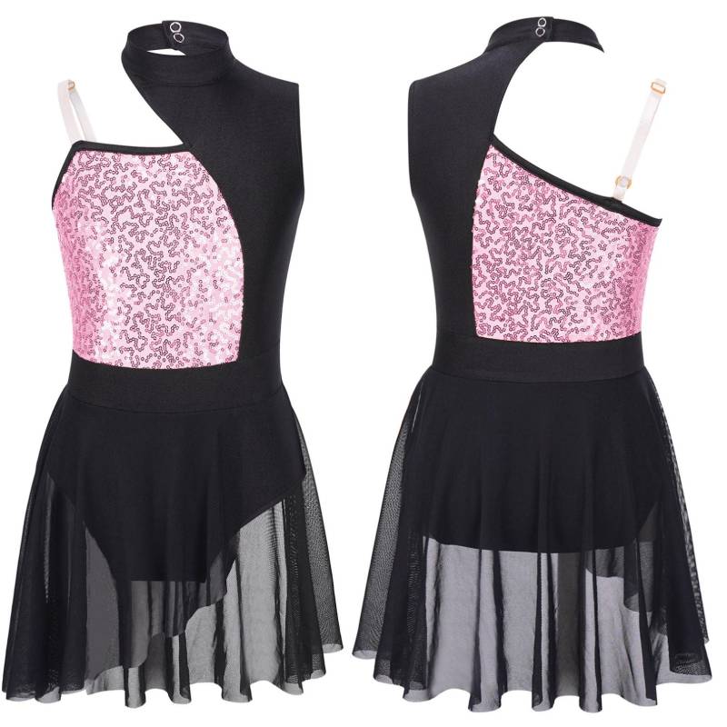 Kinder Mädchen Ballett Trikot Zeitgenössischer Tanz Kostüm Dancewear Modern Jazz Latin Lyrical Dance Kleid 11-12 Years rosa von Joom DACH