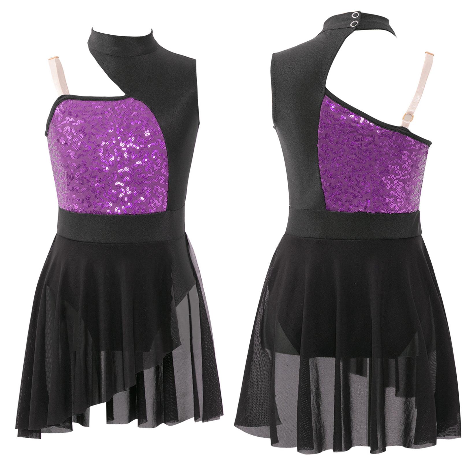 Kinder Mädchen Ballett Trikot Zeitgenössischer Tanz Kostüm Dancewear Modern Jazz Latin Lyrical Dance Kleid 11-12 Years von Joom DACH