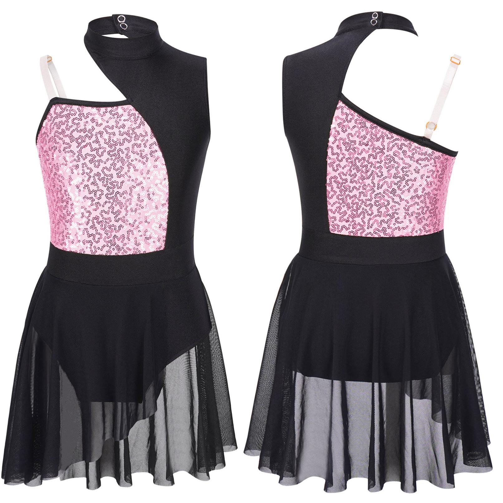 Kinder Mädchen Ballett Trikot Zeitgenössischer Tanz Kostüm Dancewear Modern Jazz Latin Lyrical Dance Kleid 13-14 Years rosa von Joom DACH