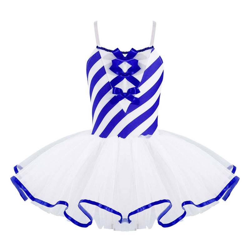 Kinder Mädchen Candy Cane Mrs Santa Claus Kostüm Weihnachten Tanz Figur Eislaufen Tutu Kleid Trikot Dancewear 5-6 Years blau von Joom DACH