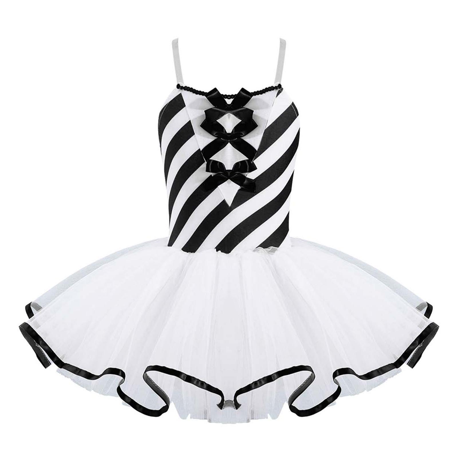 Kinder Mädchen Candy Cane Mrs Santa Claus Kostüm Weihnachten Tanz Figur Eislaufen Tutu Kleid Trikot Dancewear 5-6 Years schwarz von Joom DACH