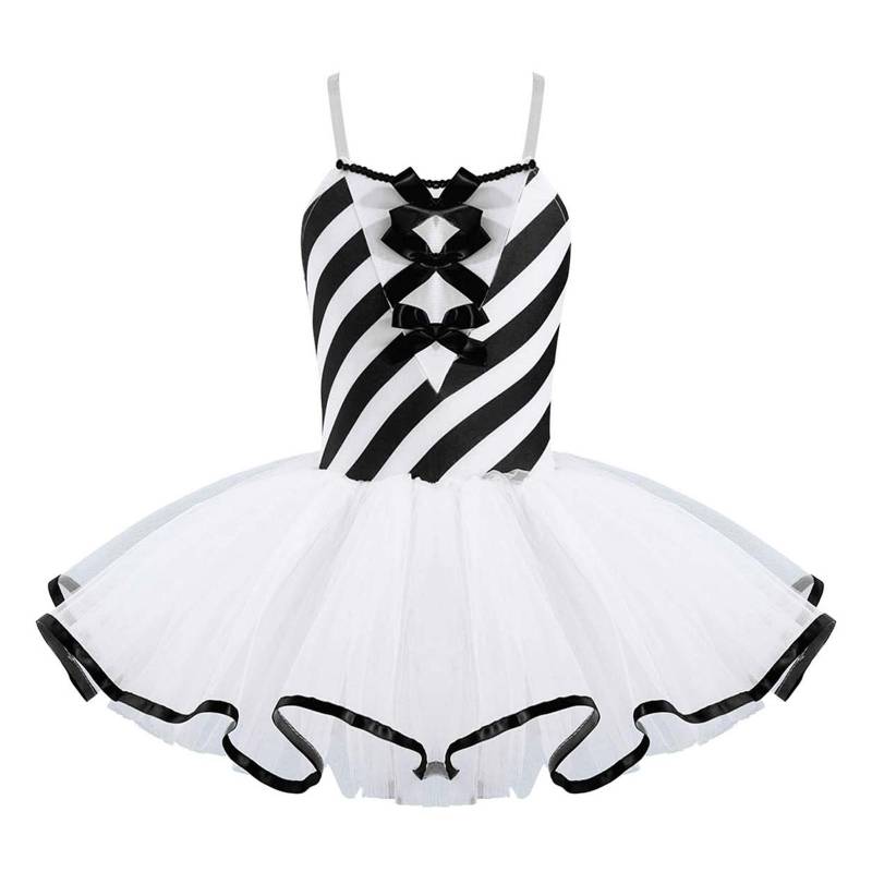 Kinder Mädchen Candy Cane Mrs Santa Claus Kostüm Weihnachten Tanz Figur Eislaufen Tutu Kleid Trikot Dancewear 5-6 Years schwarz von Joom DACH