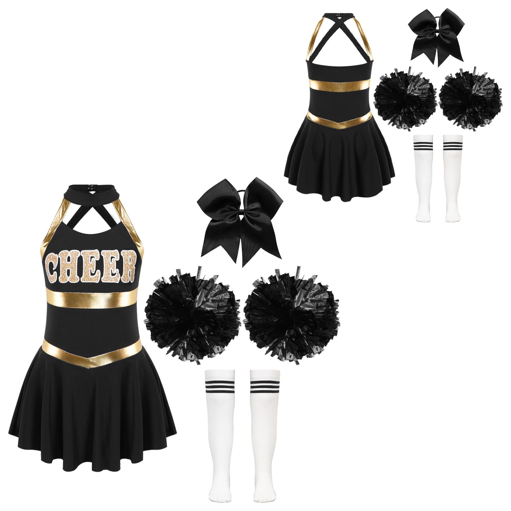Kinder Mädchen Cheerleading Outfits Brief Drucken Patchwork Ärmelloses Tanzkleid Schleife Kopfbedeckung Hand Blumen Gestreifte Röhrensocken 11-12 Years Kinder Mädchen Cheerleading Outfits Brief Drucken Patchwork Ärmelloses Tanzkleid Schleife Kopfbedeckung Hand Blumen Gestreifte Röhrensocken 11-12 Years von Joom DACH