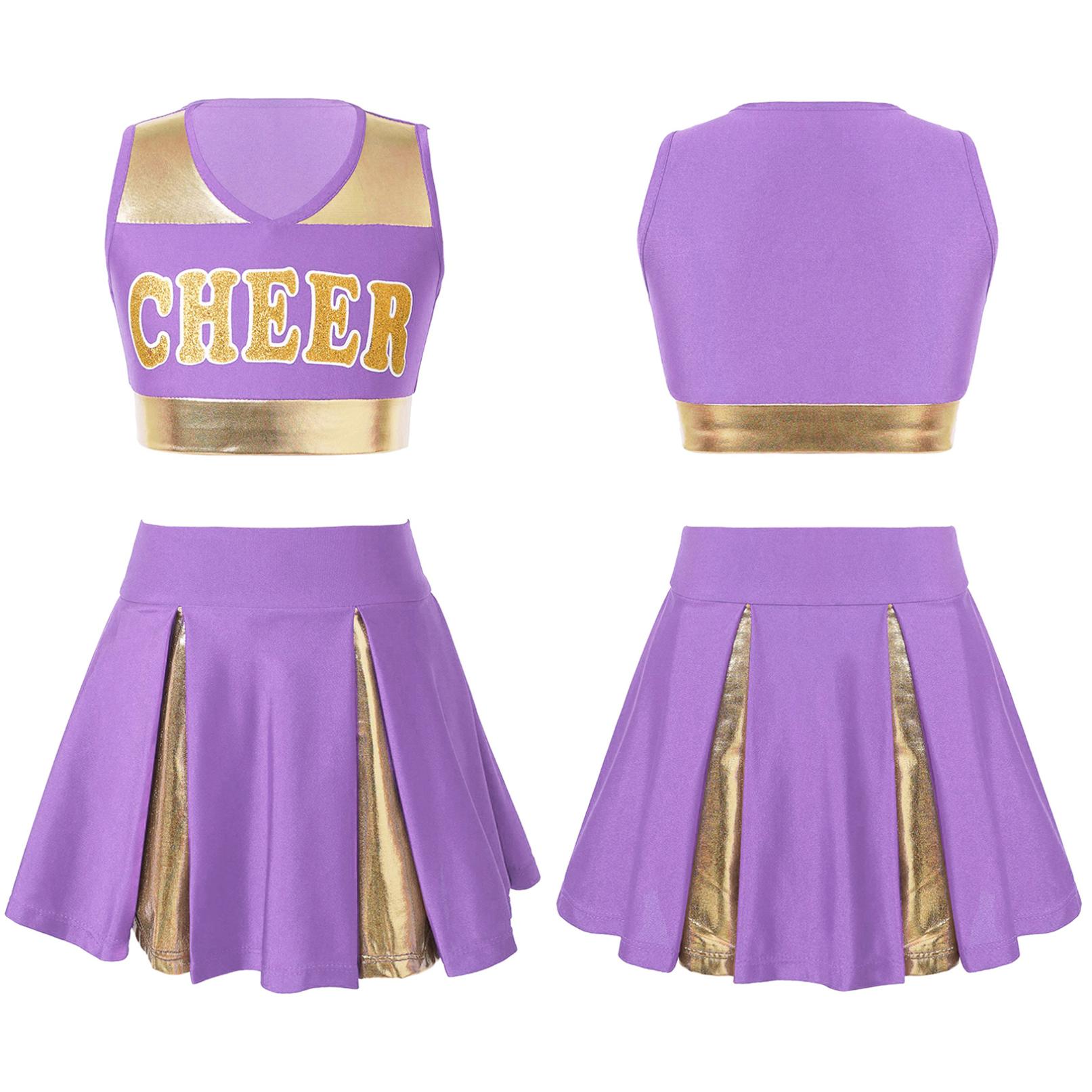 Kinder Mädchen Cheerleading Tanzkleidung Set Ärmelloses Crop Top mit Buchstabenaufdruck und Rock Cheer Uniform 5-6 Years Kinder Mädchen Cheerleading Tanzkleidung Set Ärmelloses Crop Top mit Buchstabenaufdruck und Rock Cheer Uniform 5-6 Years von Joom DACH