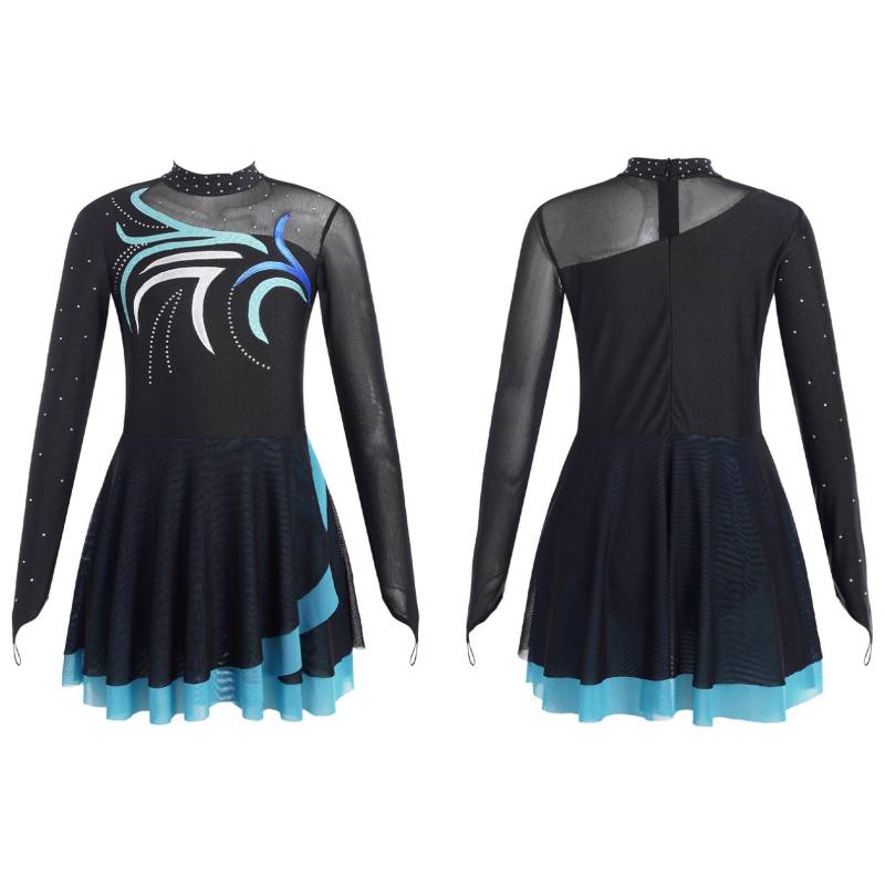 Kinder Mädchen Eiskunstlauf Kleid Mesh Patchwork Lange Ärmel Ballett Tanz Trikots Kleid Gymnastik Outfits 9-10 Years himmelblaue Kinder Mädchen Eiskunstlauf Kleid Mesh Patchwork Lange Ärmel Ballett Tanz Trikots Kleid Gymnastik Outfits 9-10 Years himmelblaue von Joom DACH