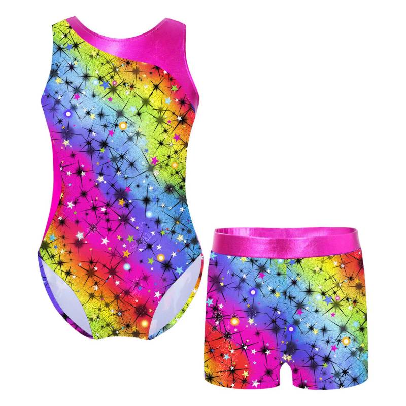 Kinder Mädchen Gymnastik Yoga Tanz Sport Sets Fancy Print Trikot und Shorts Tanzbekleidung Outfits 15-16 Years von Joom DACH