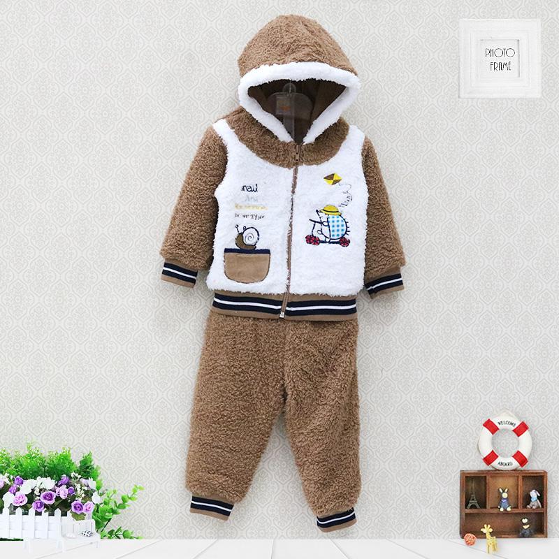 Kinder Mädchen Jungen Kleinkind Korallen Fleece Winter Frühling Langarm Hosen Set Mit Hut Stickerei muster Zipper Kidswear Aapparel 68 von Joom DACH