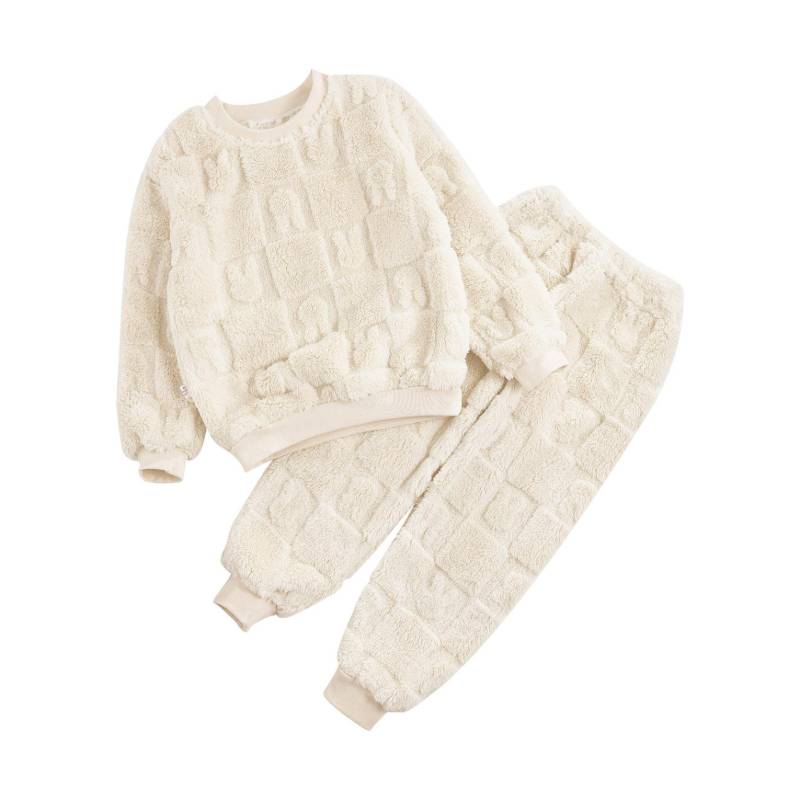 Kinder Mädchen Jungen Pyjama Weiche Loungewear Nachtwäsche Winter Warm Langarm Tops mit Hose Hausanzug 11-12 Years von Joom DACH