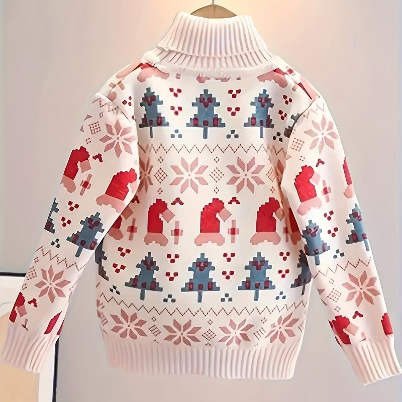 Kinder Mädchen Jungen Rollkragenpullover Winter Tops Mantel Herbst Kind Warme Lose Strickpullover 2-10Y Baby Weihnachtskleidung 110 beige von Joom DACH