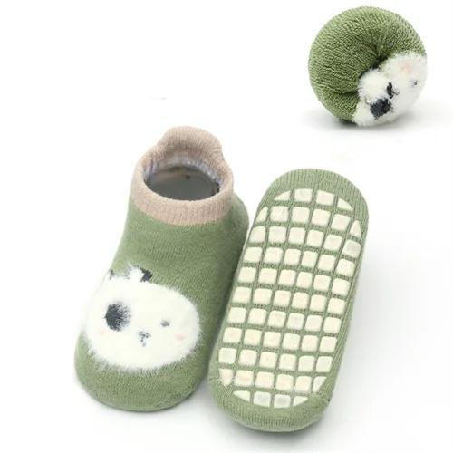 Kinder Mädchen Jungen Socken Anti Slip Baumwolle Baby Socken für Mädchen Jungen Casual Druck Winter Dicke Warme Kleinkind Kinder der Socke Nicht-slip 1-3Y(M) armee grüne von Joom DACH