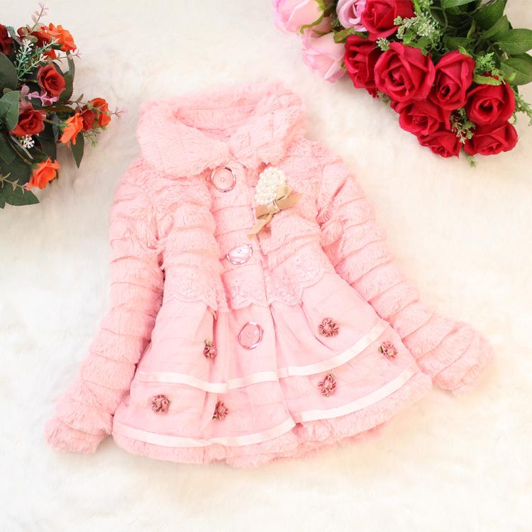 Kinder Mädchen Kunstpelz Warmer Mantel Kleinkind Baby Fleece Jacke Outwear Schneeanzug Kleidung 6 rosa von Joom DACH