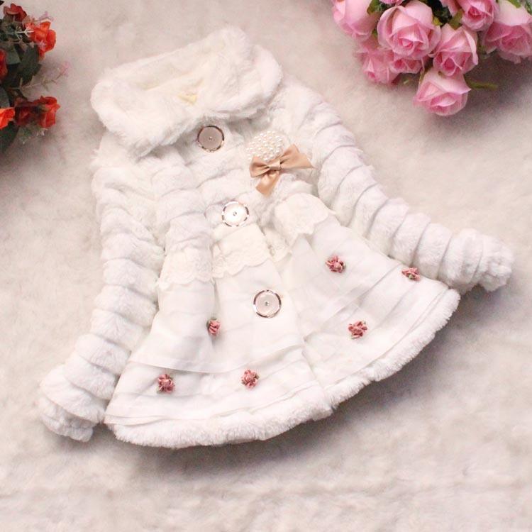 Kinder Mädchen Kunstpelz Warmer Mantel Kleinkind Baby Fleece Jacke Outwear Schneeanzug Kleidung 8 weiß von Joom DACH