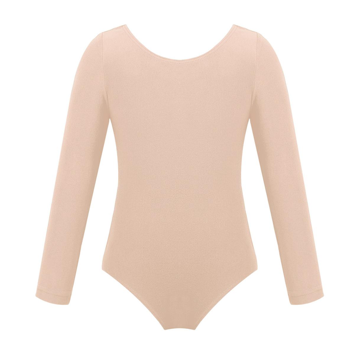 Kinder Mädchen Langarm Ballett Tänzer Trikot Kleid Bühnenshow Tanzkostüme 8-10 Years apricot von Joom DACH