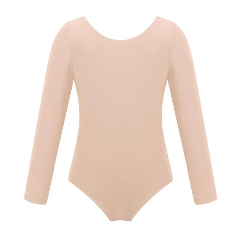 Kinder Mädchen Langarm Ballett Tänzer Trikot Kleid Bühnenshow Tanzkostüme 8-10 Years apricot von Joom DACH
