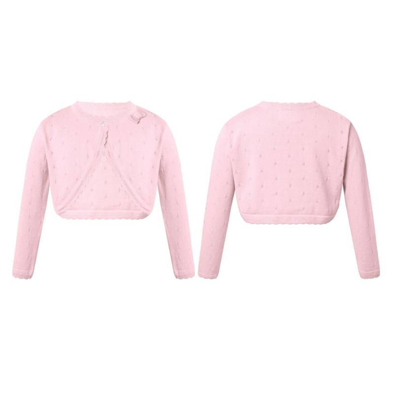 Kinder Mädchen Langarm Strickjacke mit Schleife Dekor Strickjacke Achselzucken Pullover Partykleid Mantel 7-8 Years rosa von Joom DACH