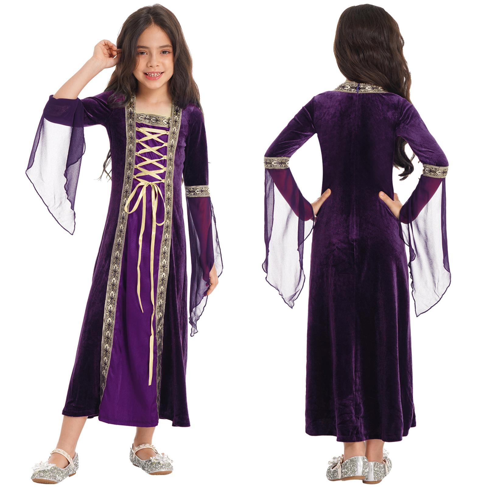 Kinder Mädchen Langarm Viktorianisches Mittelalter Langes Kleid Samt Palast Königin Prinzessin Halloween Cosplay Kostüm violett Kinder Mädchen Langarm Viktorianisches Mittelalter Langes Kleid Samt Palast Königin Prinzessin Halloween Cosplay Kostüm violett von Joom DACH