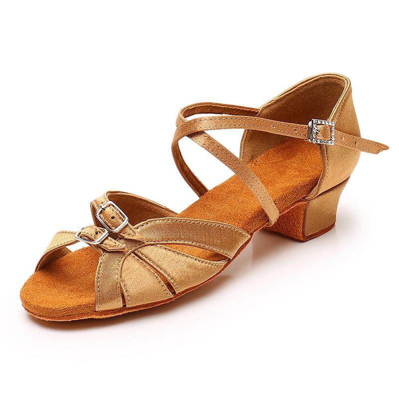 Kinder Mädchen Latein Tanzschuhe Damen Ballsaal Latein Schuhe Damen Modern Tango Tanzen Performance Schuhe Salsa Sandalen 30 hellbraune von Joom DACH
