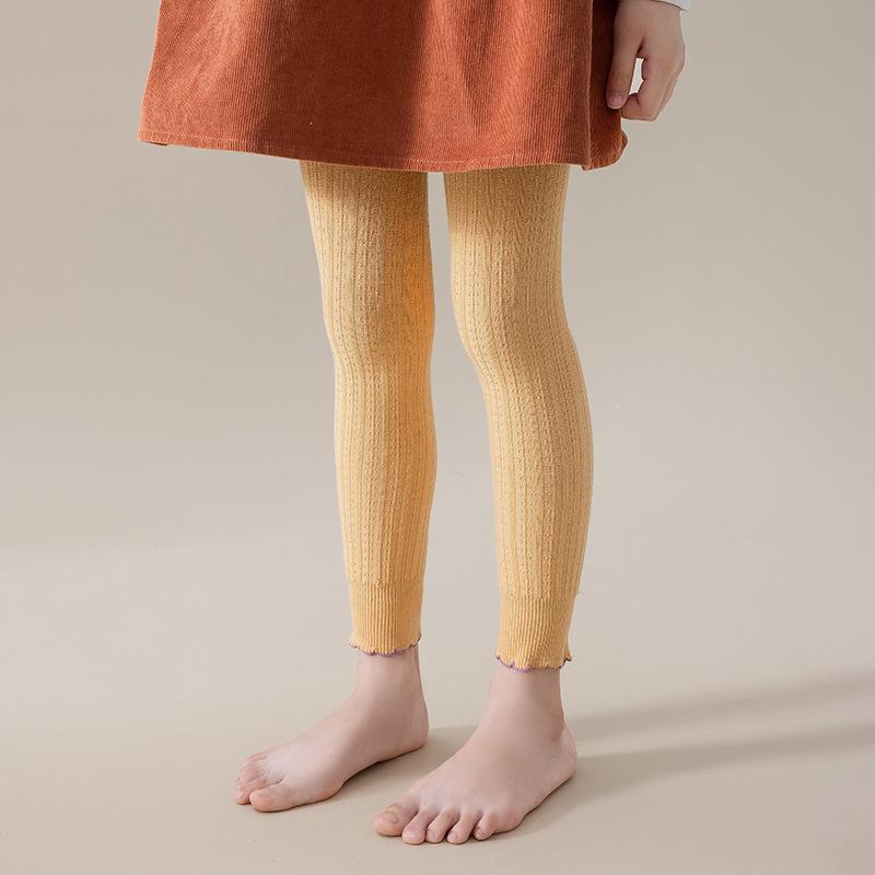 Kinder Mädchen Leggings Frühling Herbst Strick Rippstrick Kinder Strumpfhose Für Mädchen Mode 0-12 Jahre Student Sport Baby Strumpfhose XL(9-12y) gelb von Joom DACH
